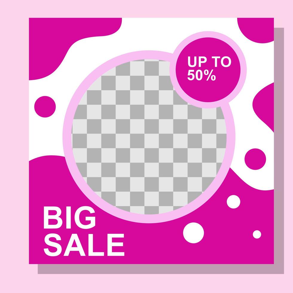 pink color feed template design for social media. vector