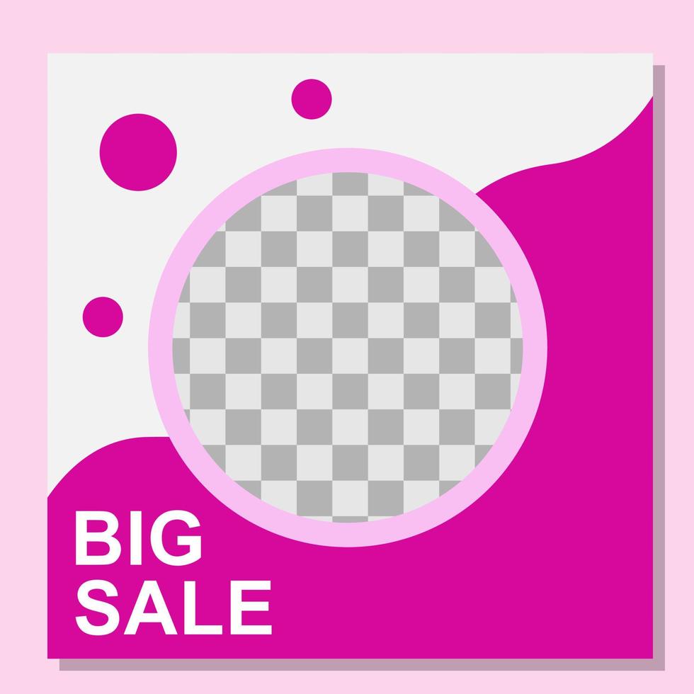 pink color feed template design for social media. vector