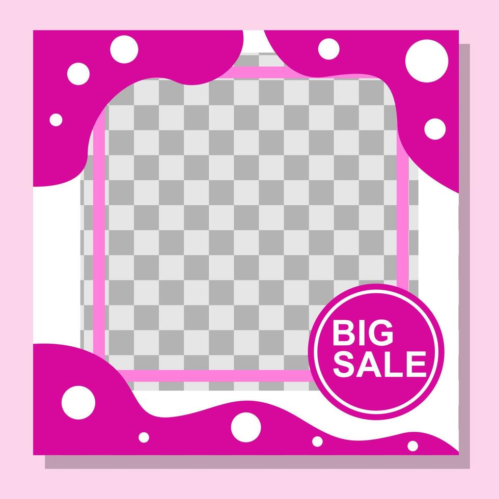 pink color feed template design for social media. vector