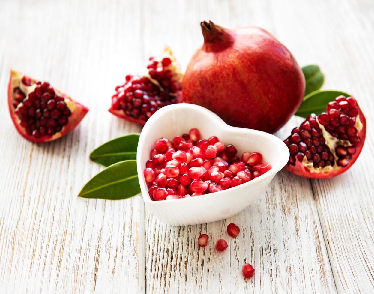 Ripe pomegranate fruits photo