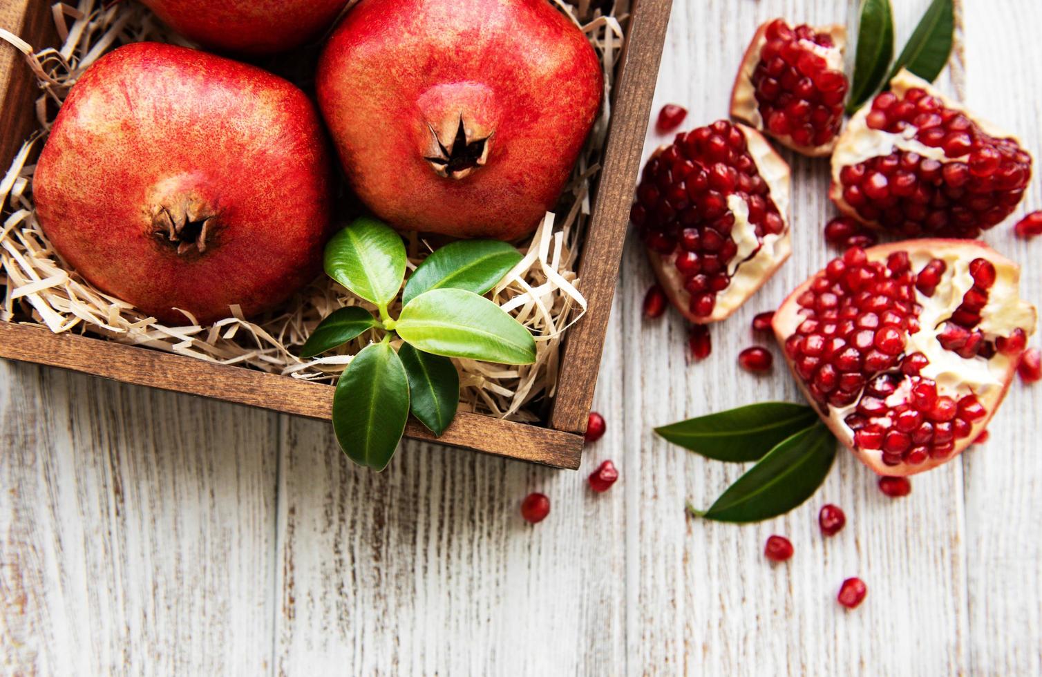 Ripe pomegranate fruits photo