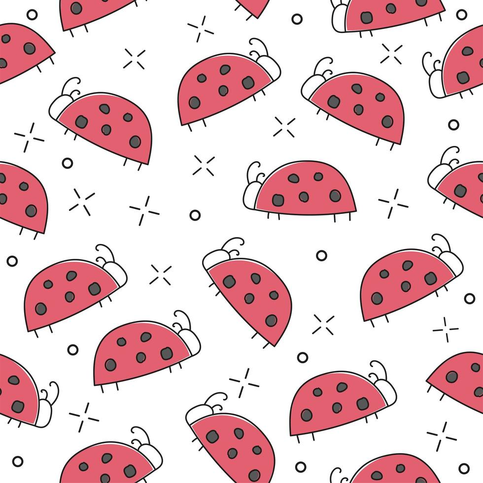 ladybug seamless pattern, abstract texture. vector art illustration