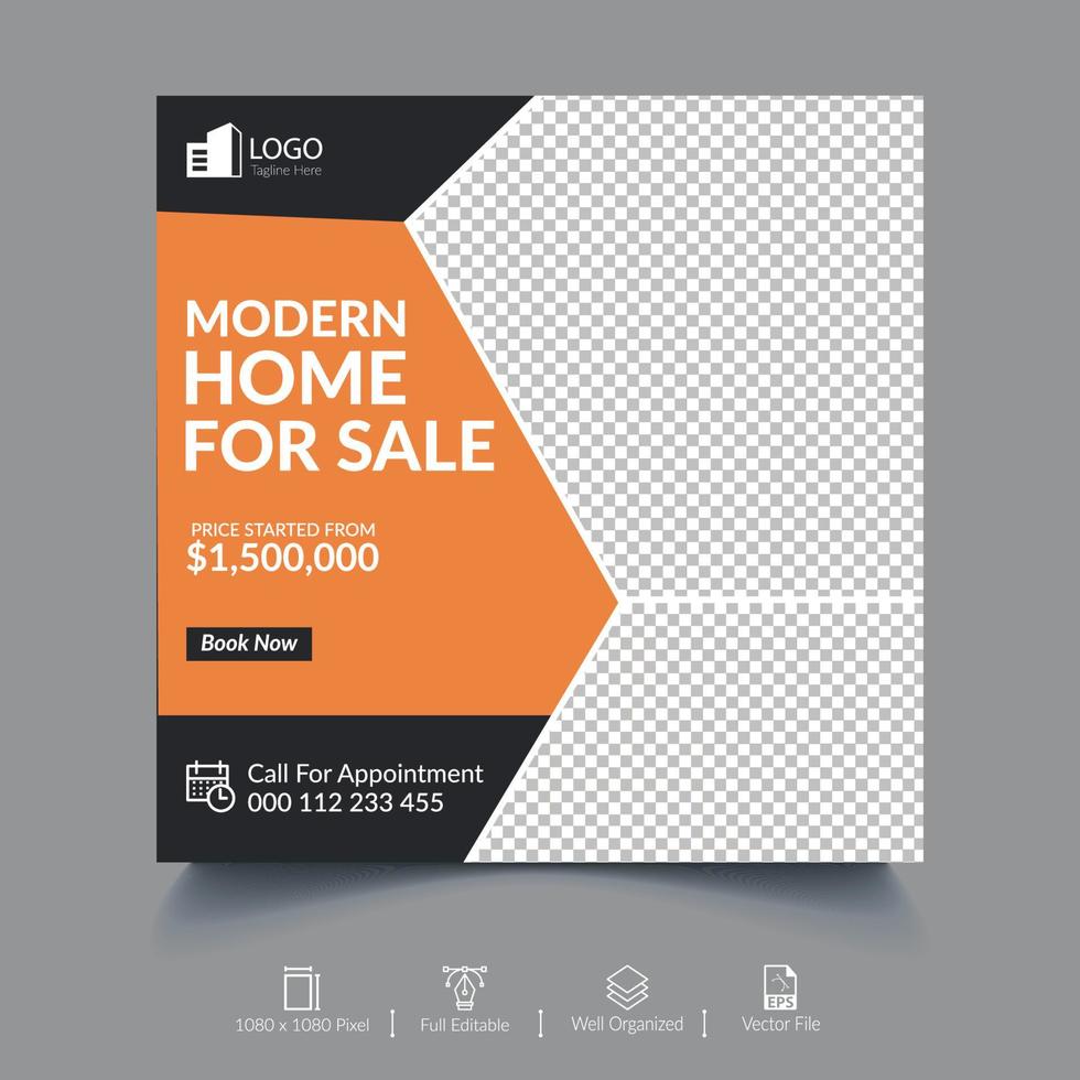 Real Estate Social Media Banner Template vector