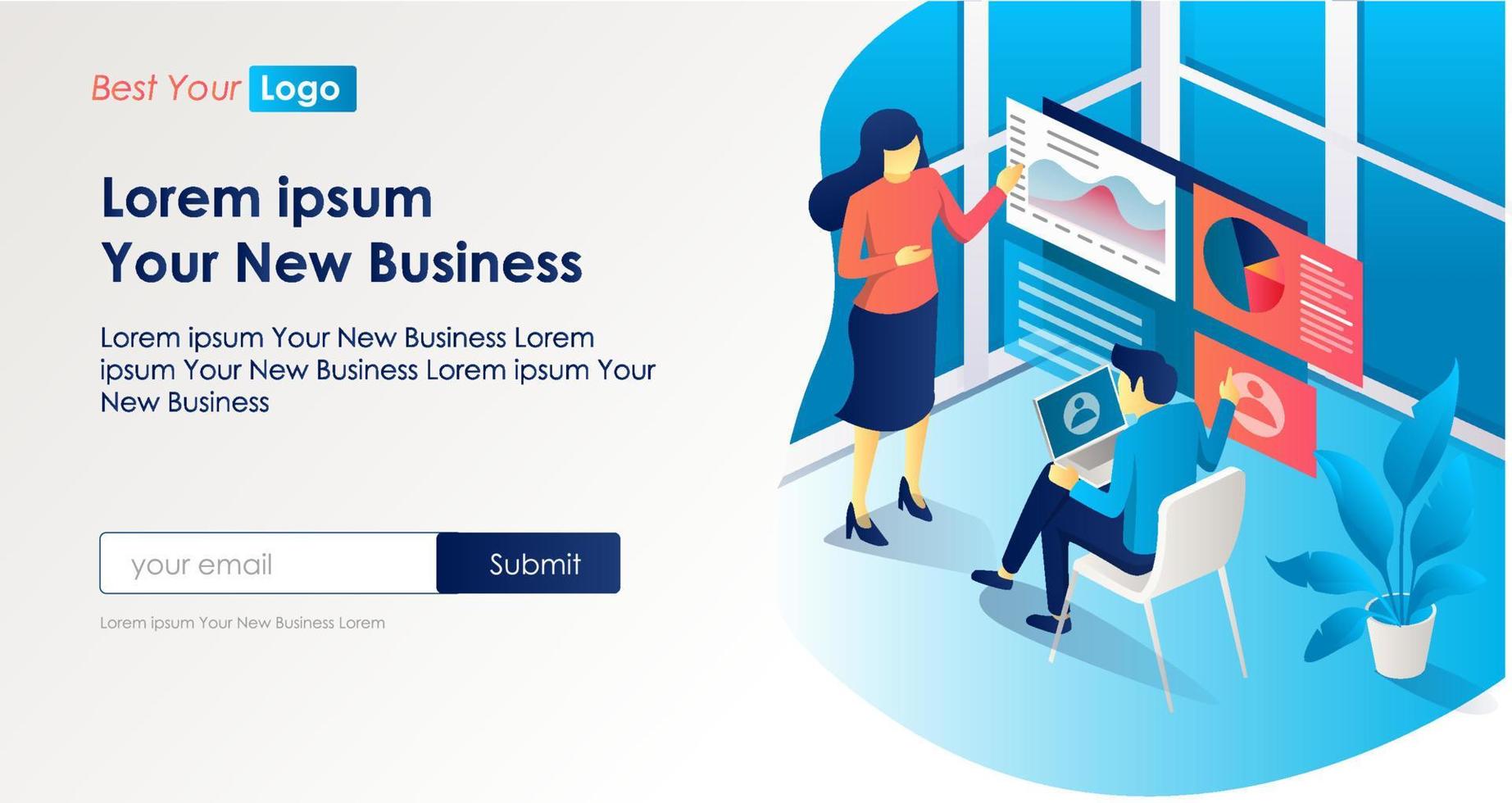 Discussion about business development analysis vector