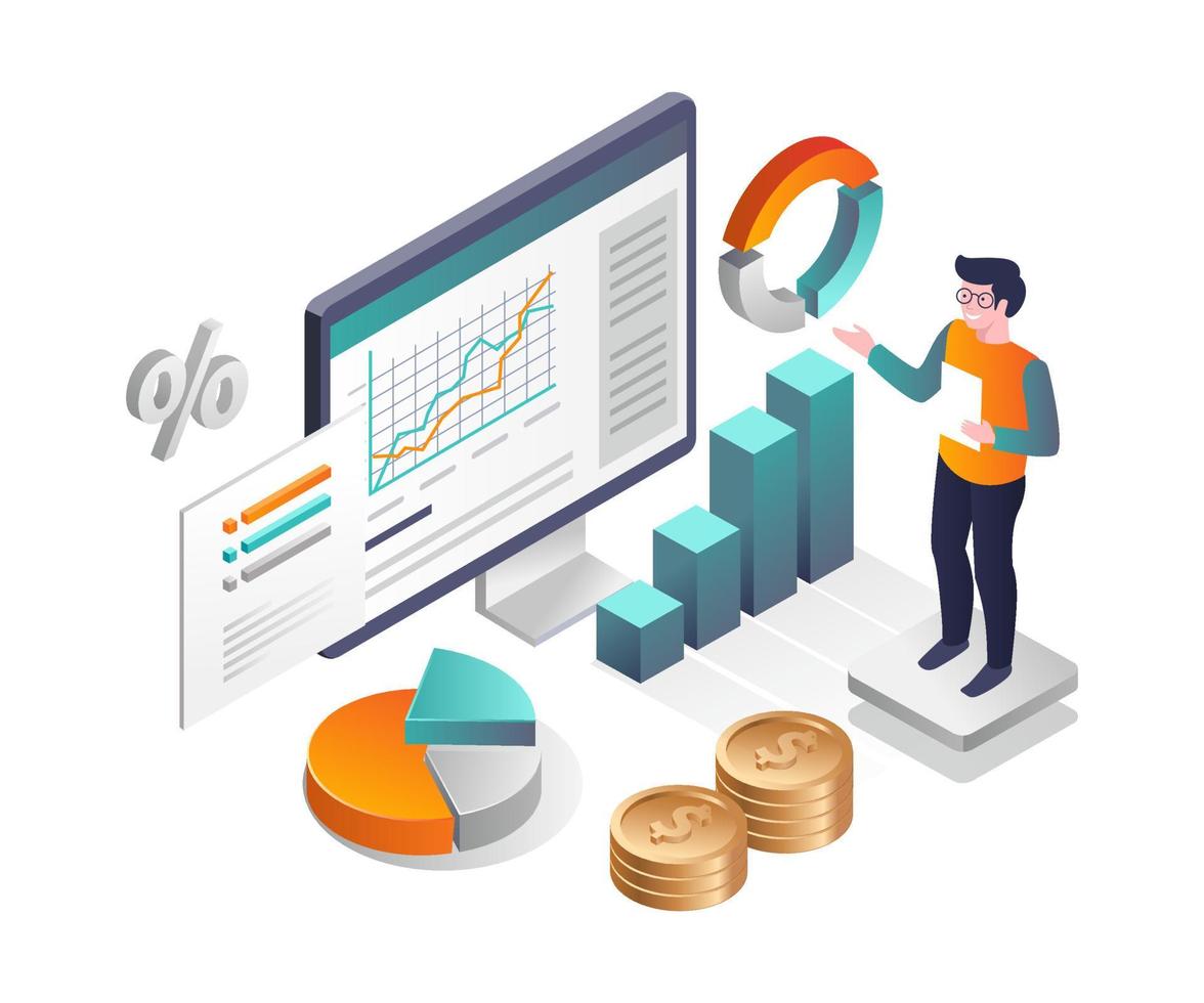 Professional investment business data analysis vector