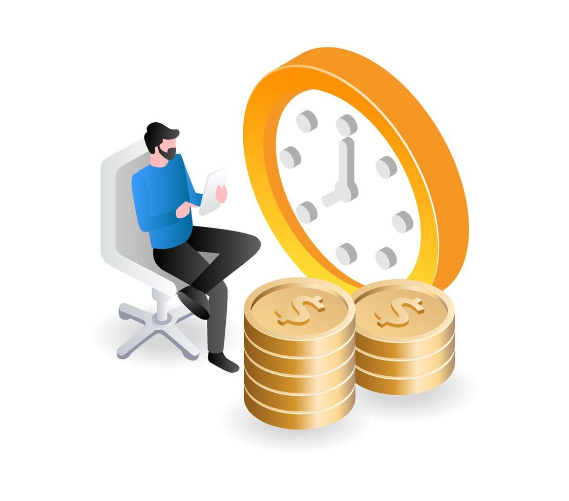 Quality time and have a lot of money with investment vector