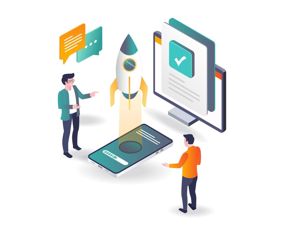 Launch new product app and test vector