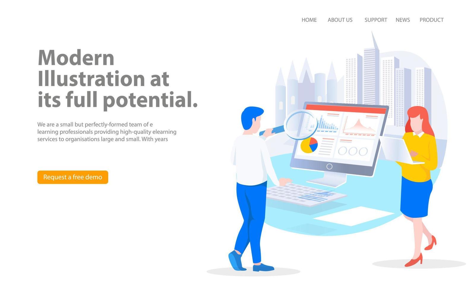 Modern flat design isometric concept of SEO Analysis and optimazation vector