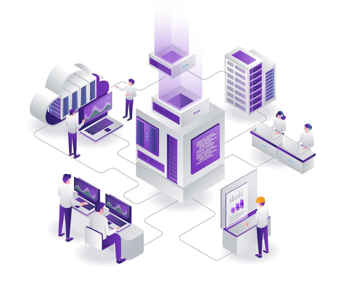 The team manages the cloud server and data analyst vector