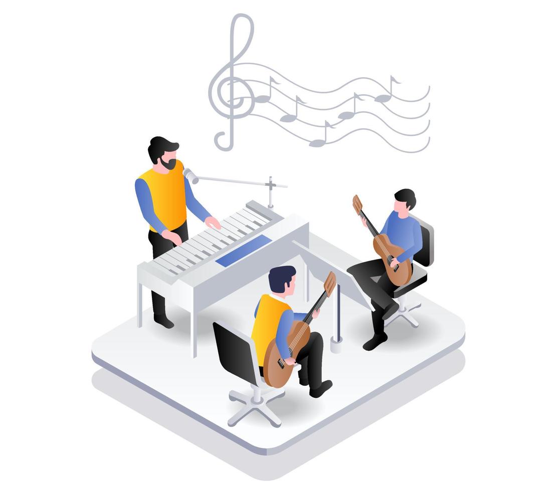 Music teacher and student collaboration vector