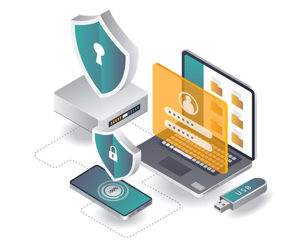 Portable Media Security with account password vector