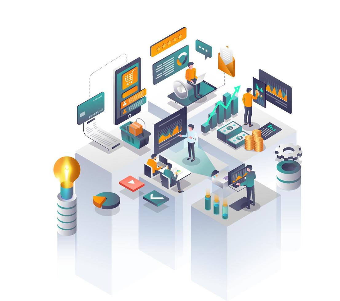 capacitación en compras y ventas en línea de comercio electrónico vector