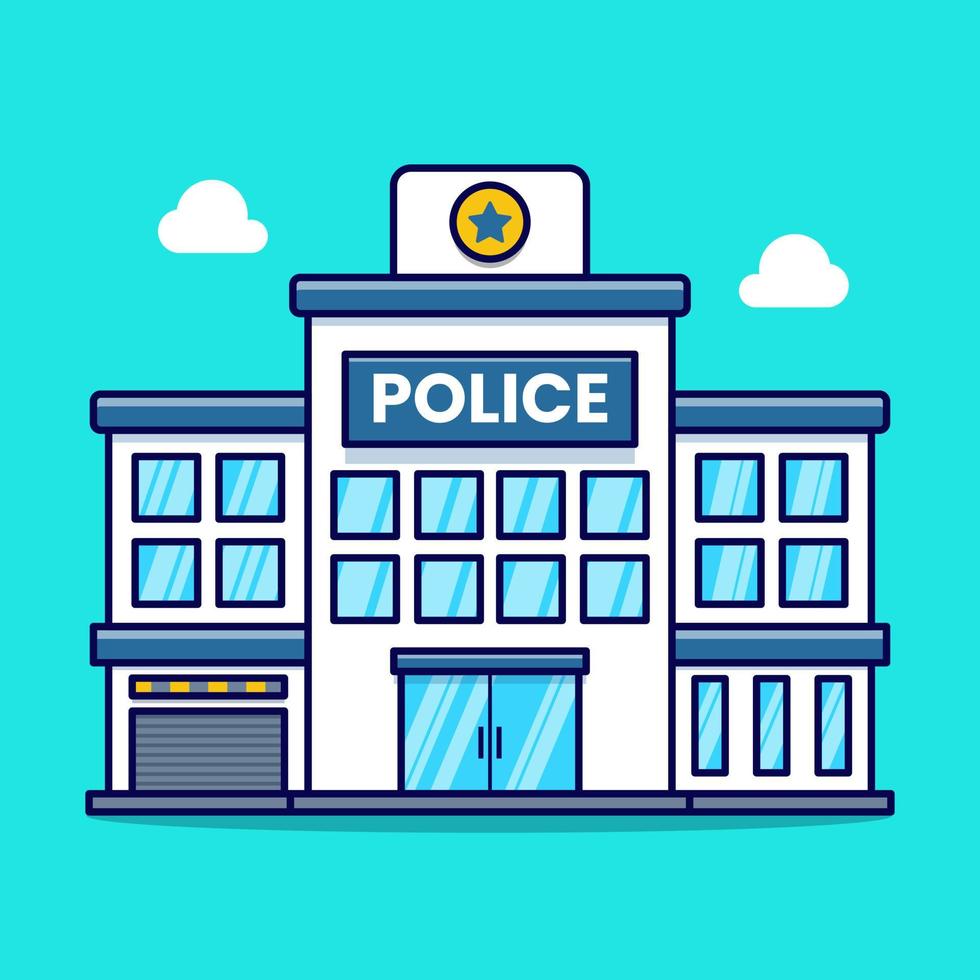 vector de paisaje de edificio de estación de policía