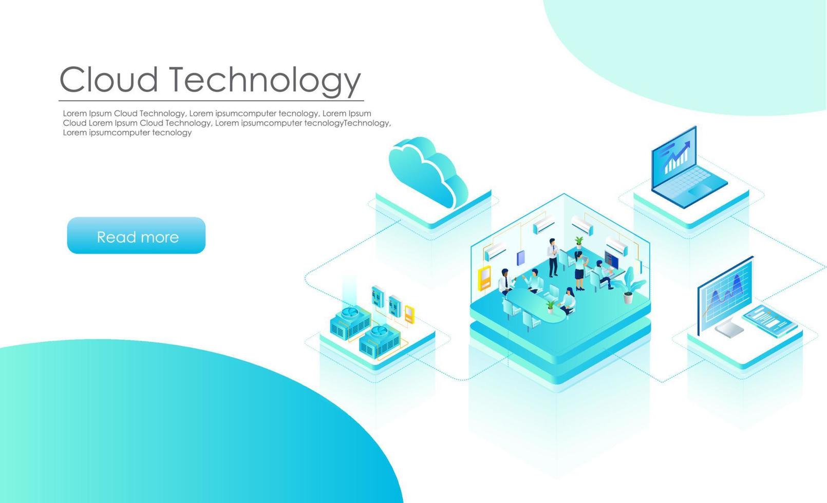 Panel HV AC server cloud work office analyst vector