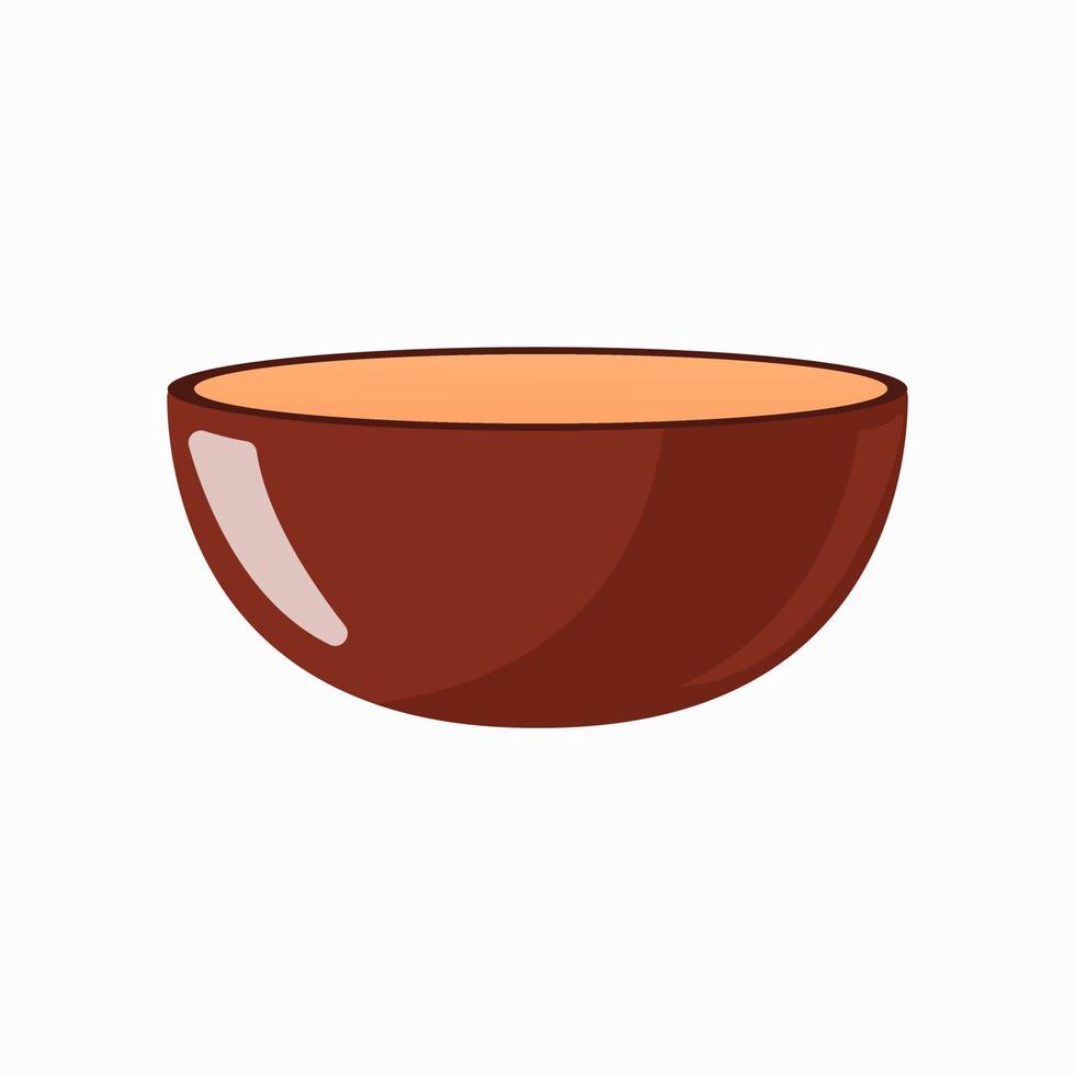 Ceramic deep plate of brown color vector
