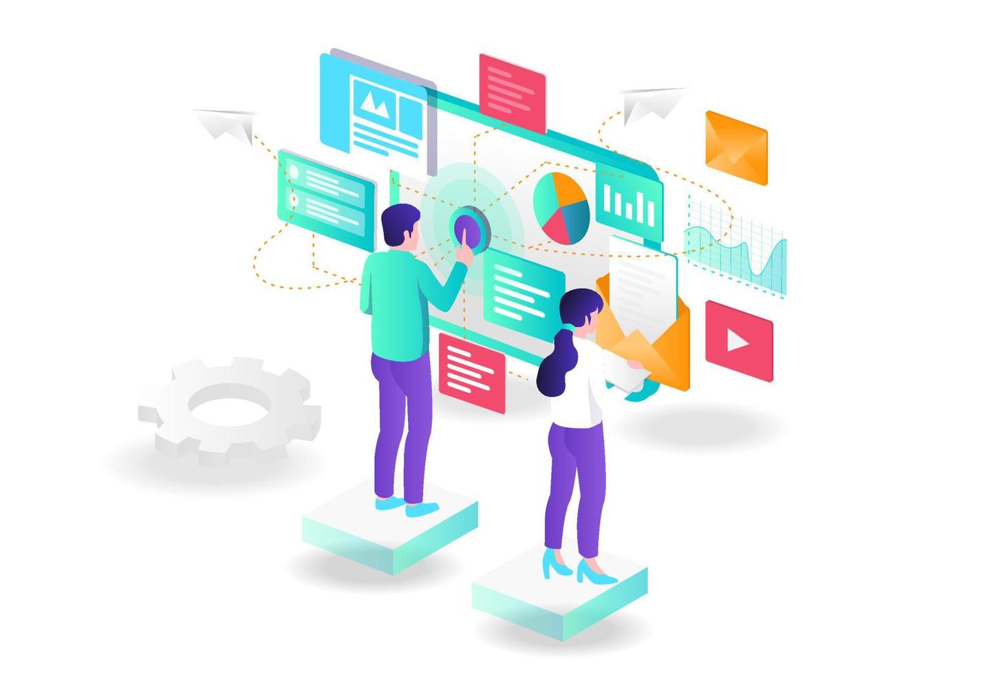 Illustration of Digital transformation and email campaign vector