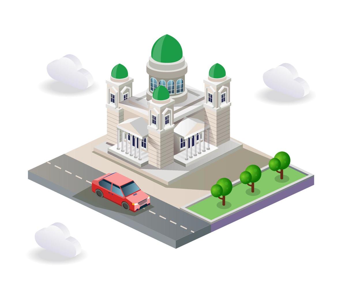 View of the shape of the mosque vector