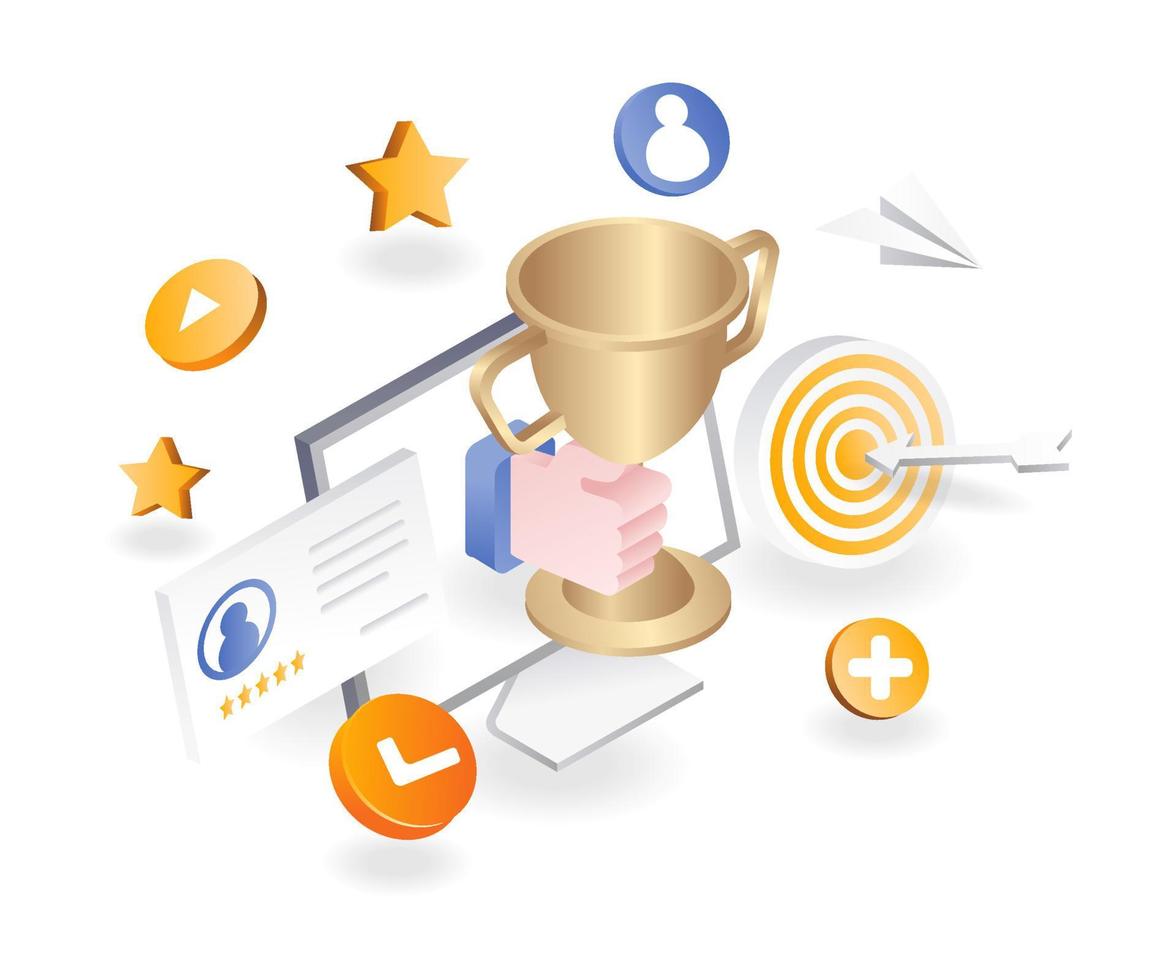Online course champions get trophies virtually vector