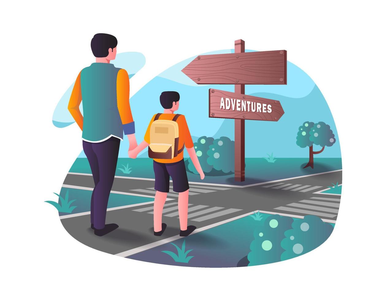 Son with father choose the best path vector