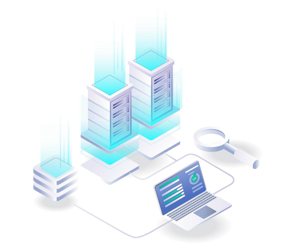 computer server and hosting or ftp developer vector