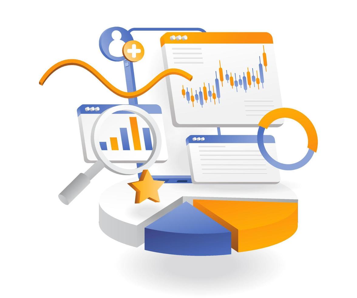 Process chart of investment trading business strategy vector