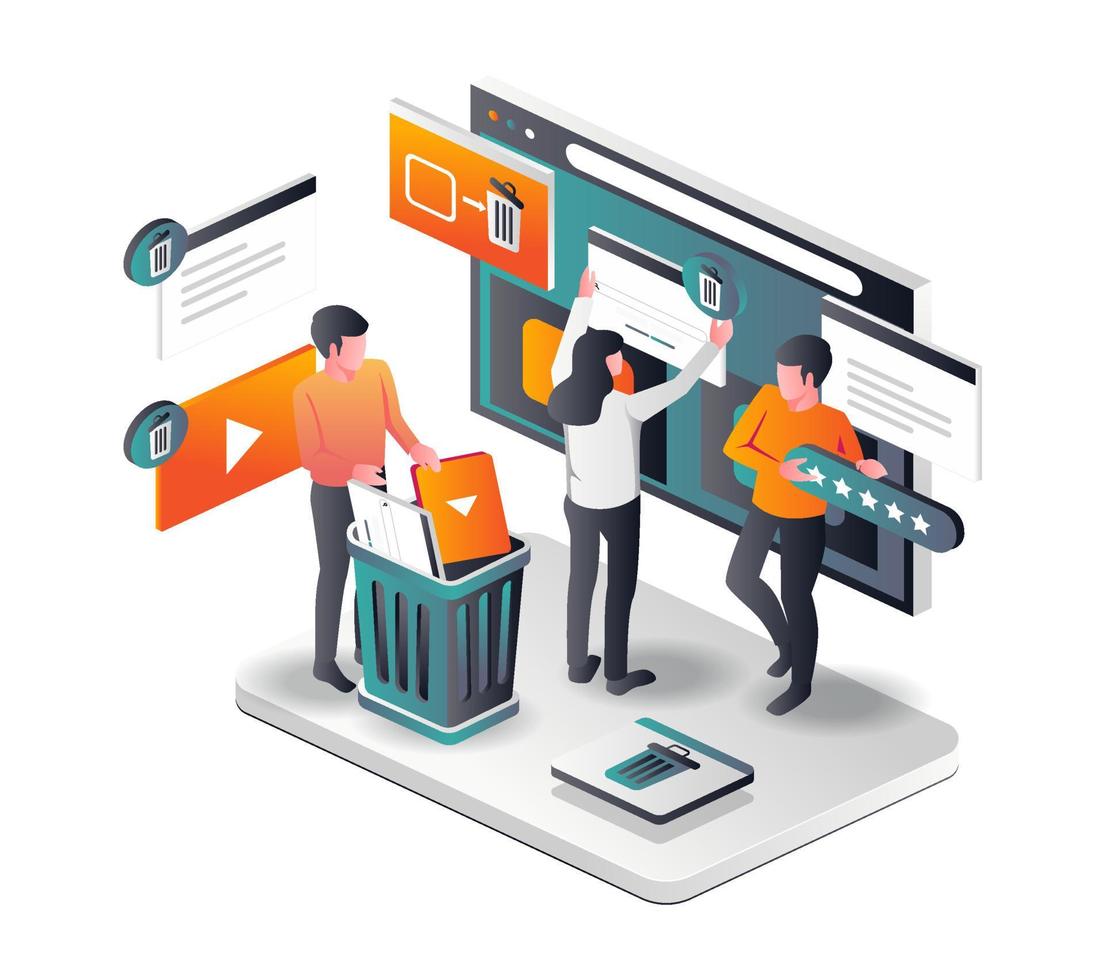 Several teams are collating and deleting data vector