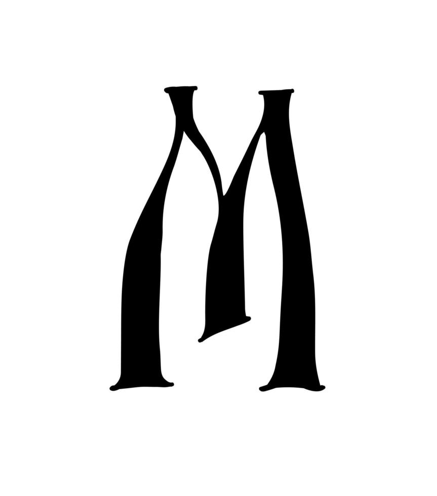 Latin letter. Vector. Logo for the company. Icon for the site. Separate letter from the alphabet. Gothic neo-Russian ancient style of 17-19 centuries. vector