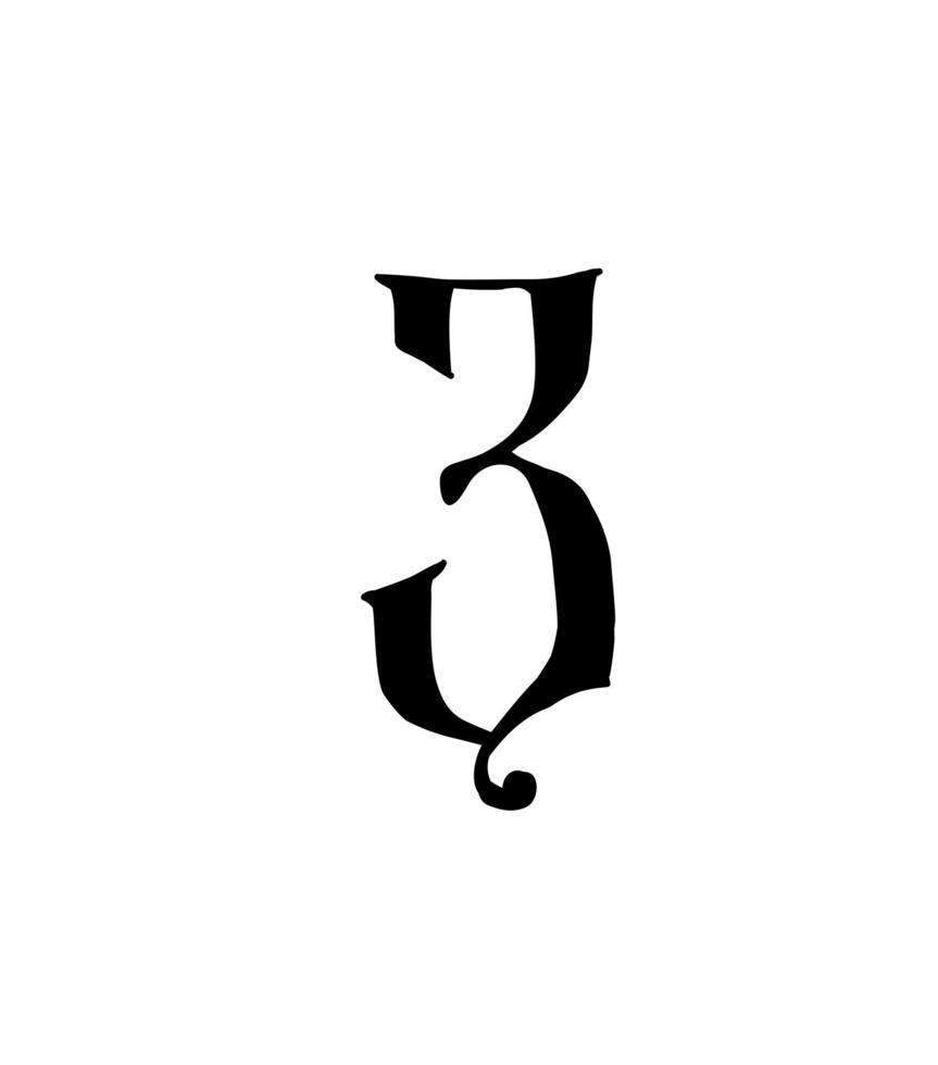 figura. vector. logo de la empresa. icono del sitio. número separado del alfabeto ruso. estilo antiguo gótico neo-ruso de los siglos 17-19. vector