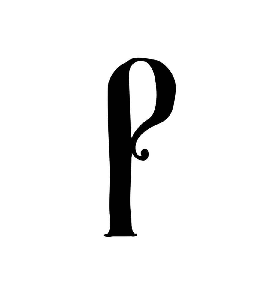 Latin letter. Vector. Logo for the company. Icon for the site. Separate letter from the alphabet. Gothic neo-Russian ancient style of 17-19 centuries. vector