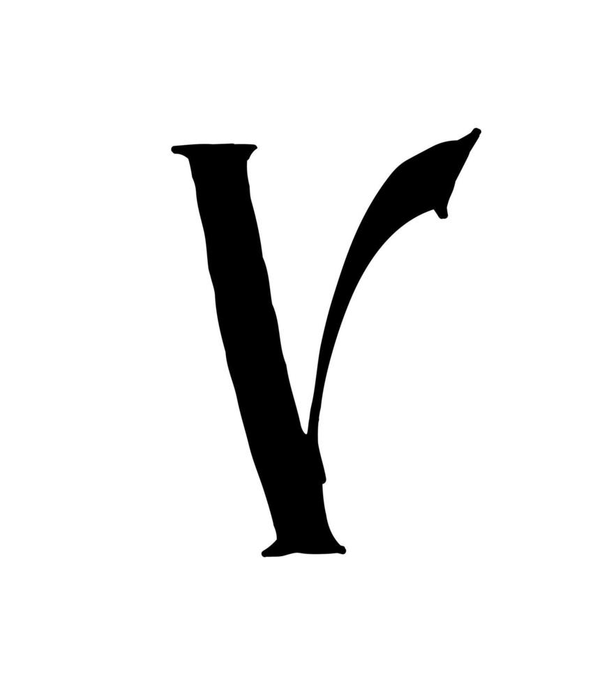 Latin letter. Vector. Logo for the company. Icon for the site. Separate letter from the alphabet. Gothic neo-Russian ancient style of 17-19 centuries. vector