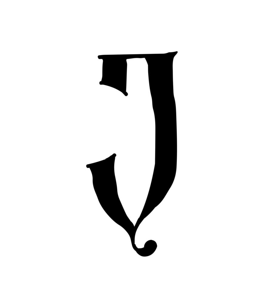 Latin letter. Vector. Logo for the company. Icon for the site. Separate letter from the alphabet. Gothic neo-Russian ancient style of 17-19 centuries. vector