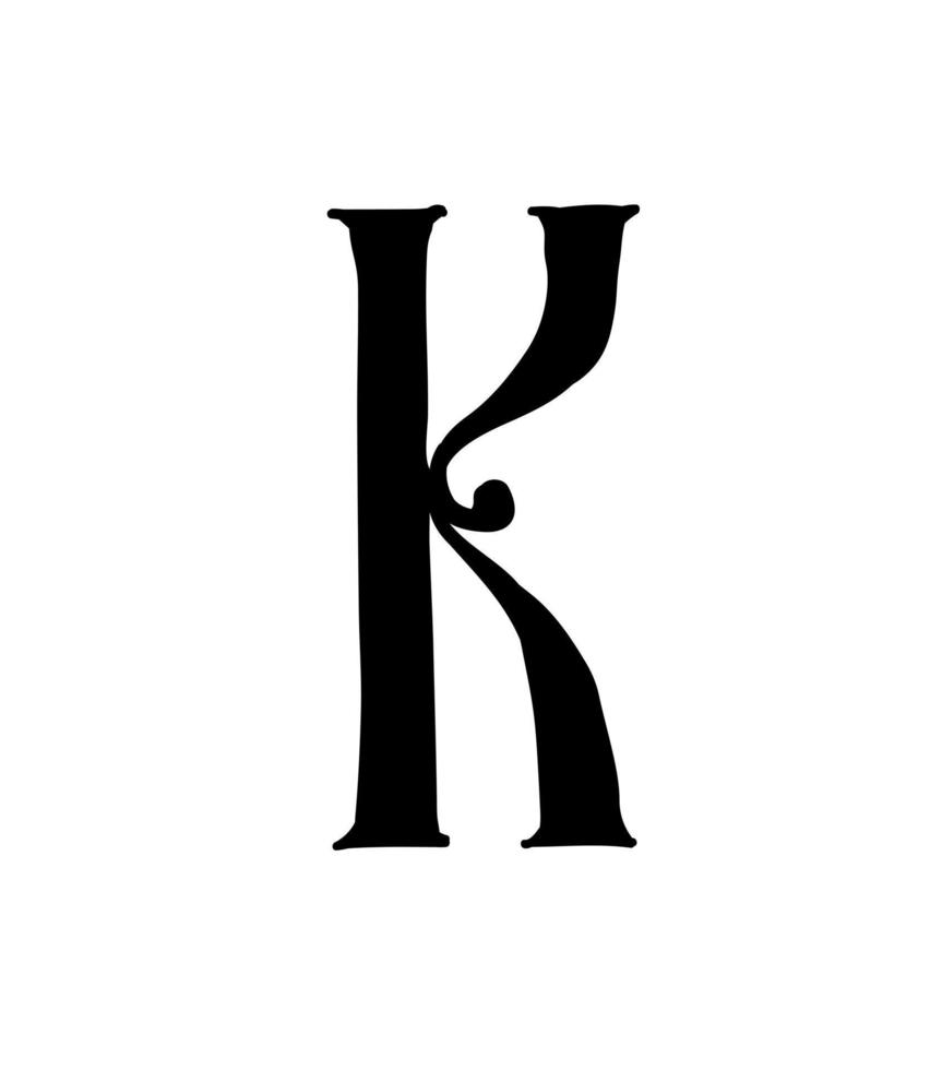 Latin letter. Vector. Logo for the company. Icon for the site. Separate letter from the alphabet. Gothic neo-Russian ancient style of 17-19 centuries. vector