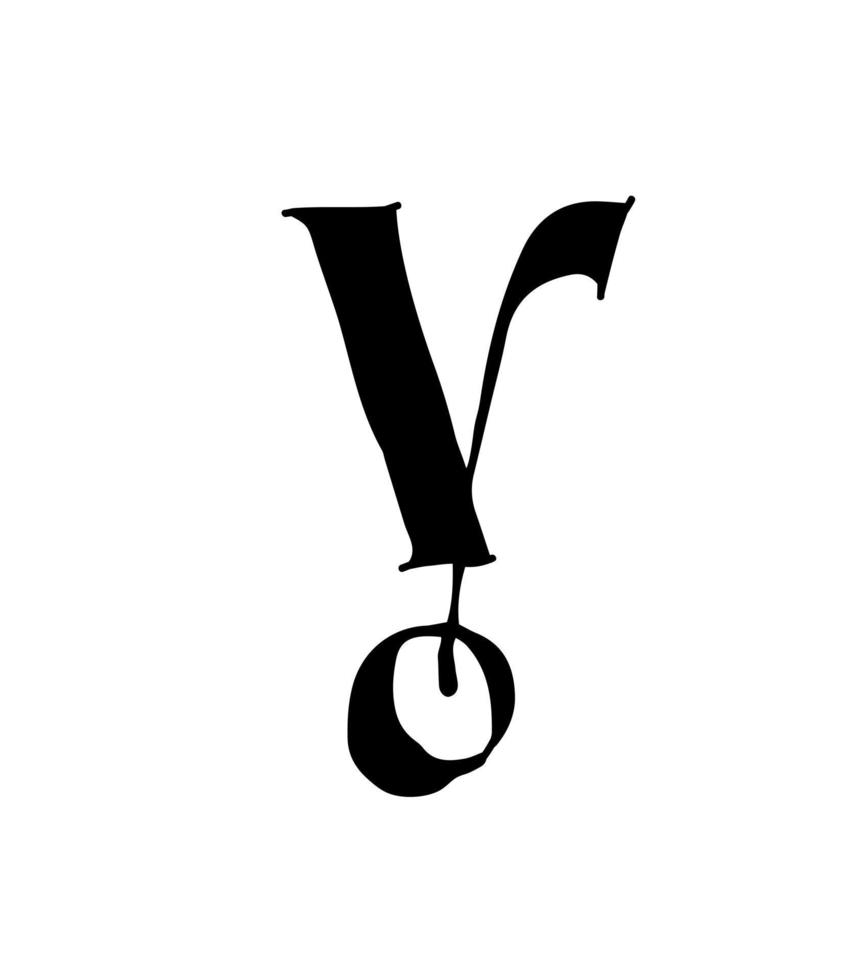 Latin letter. Vector. Logo for the company. Icon for the site. Separate letter from the alphabet. Gothic neo-Russian ancient style of 17-19 centuries. vector
