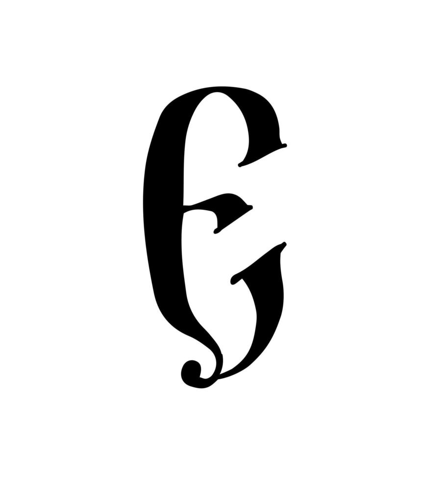letra latina. vector. logo de la empresa. icono del sitio. letra separada del alfabeto. estilo antiguo gótico neo-ruso de los siglos 17-19. vector
