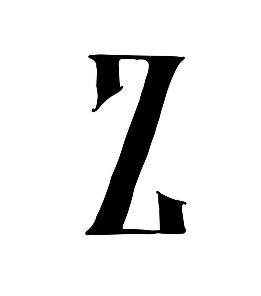 Latin letter. Vector. Logo for the company. Icon for the site. Separate letter from the alphabet. Gothic neo-Russian ancient style of 17-19 centuries. vector