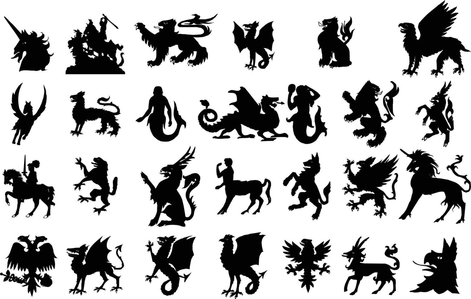 myth elements set collection vector