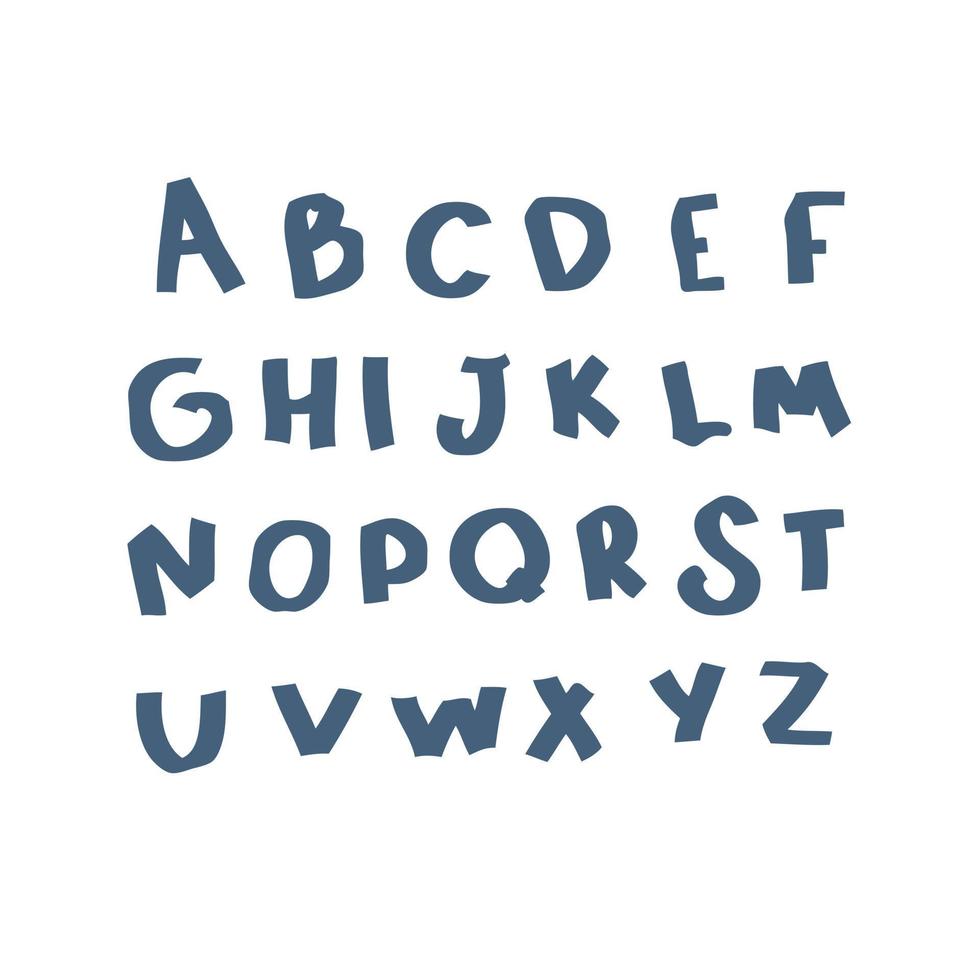 Hand drawn set of uppercase font latin letters. vector