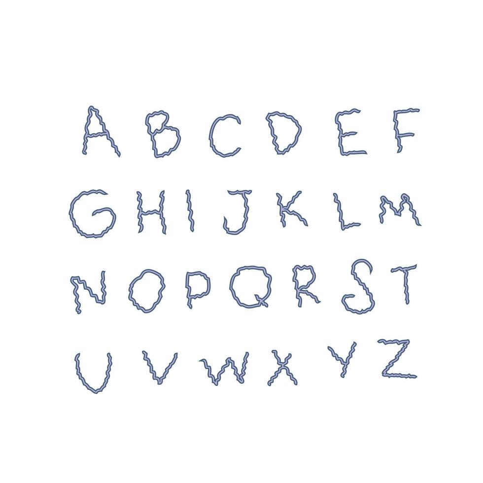 Doodle set of artistic alphabet of english letters. vector