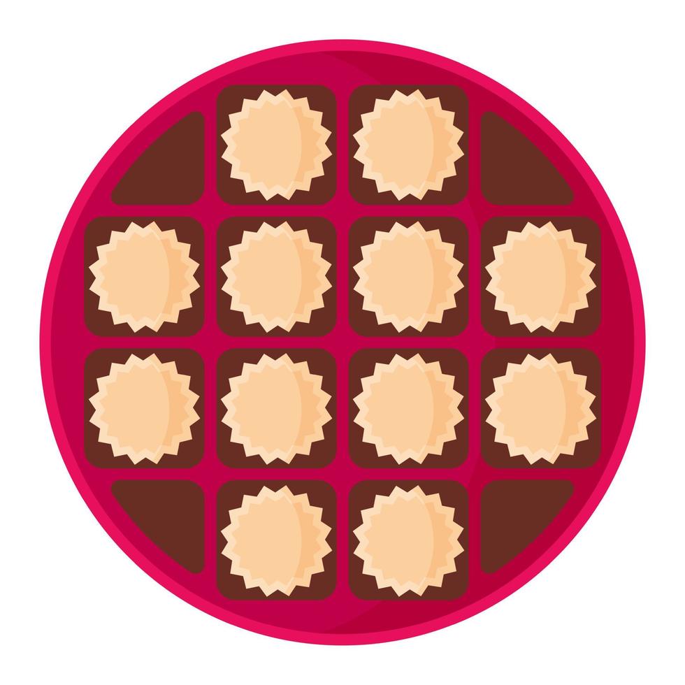Open empty round pink box of chocolates vector