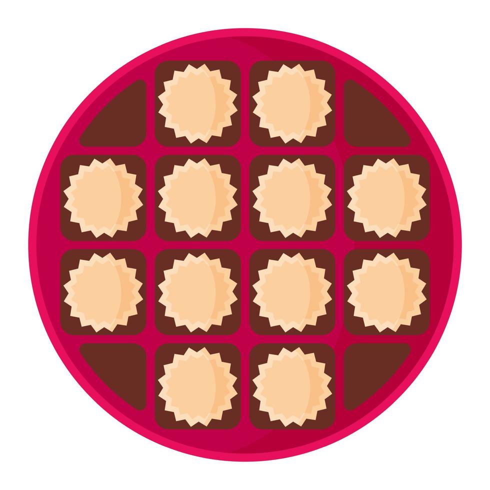 Open empty round pink box of chocolates vector