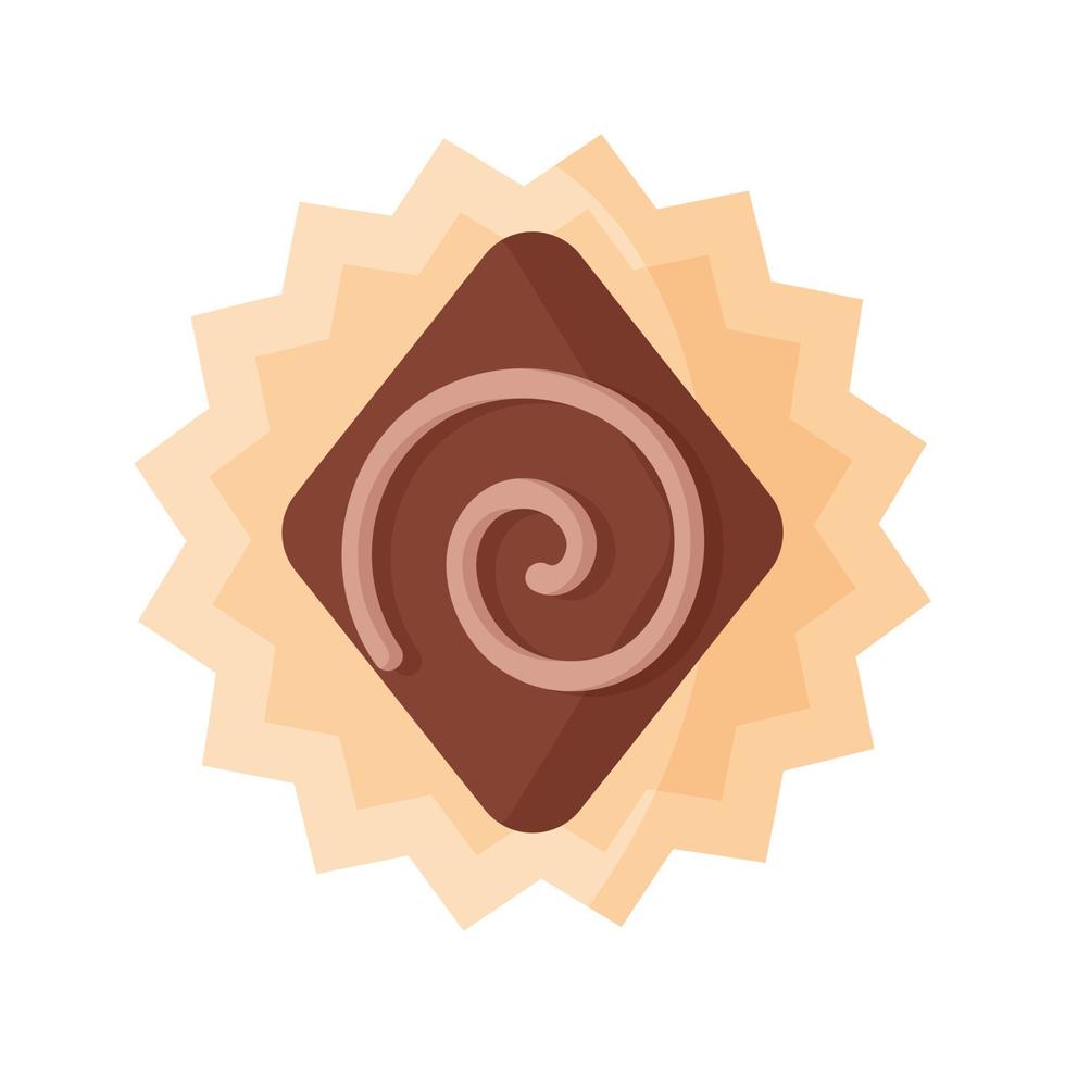 Rhombus milk chocolate with icing vector