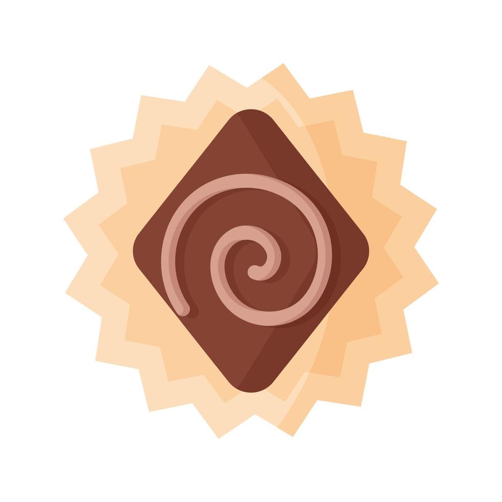 Rhombus milk chocolate with icing vector