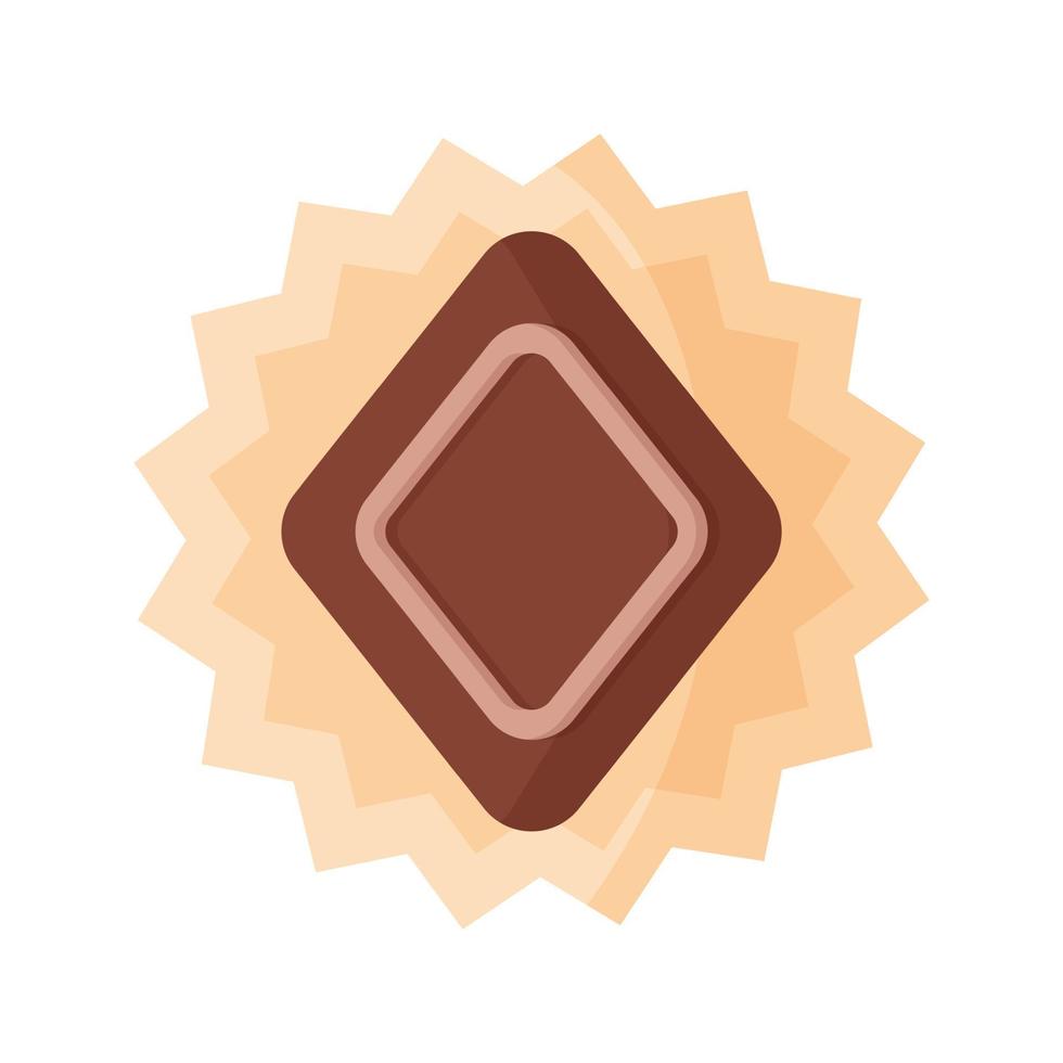 caramelo de chocolate rombo con glaseado vector