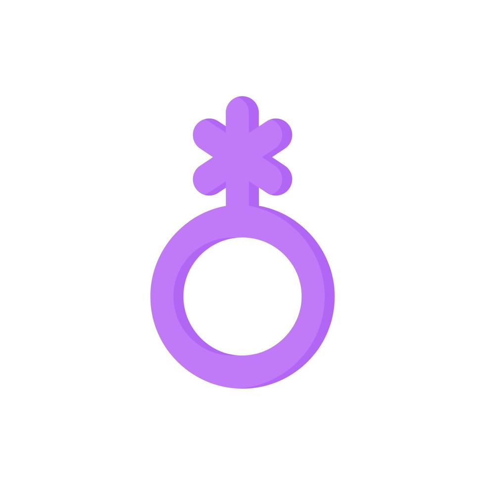 símbolo de género púrpura de genderqueer. vector