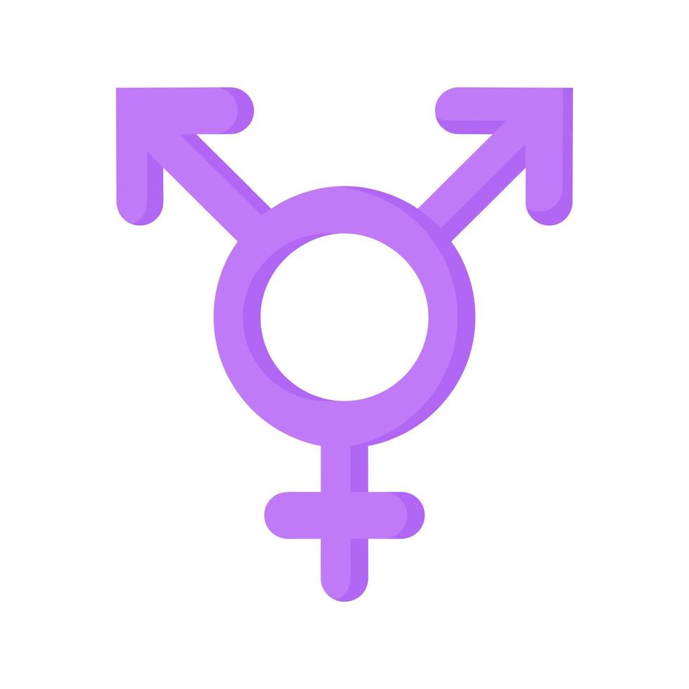 Purple gender symbol of bisexual. vector