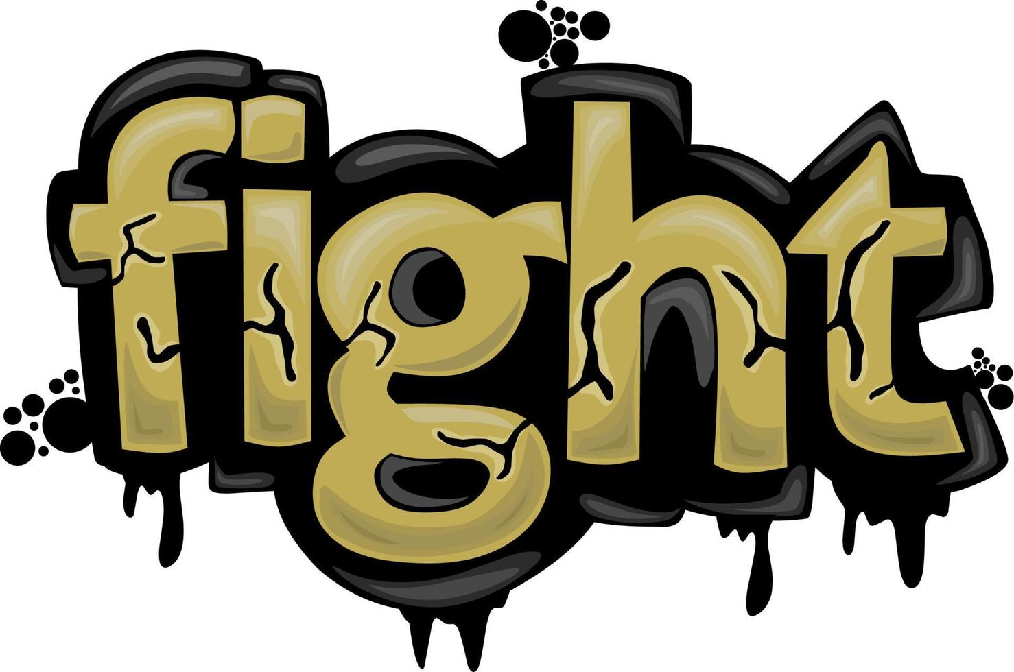 cool FIGHT writing graffiti design vector