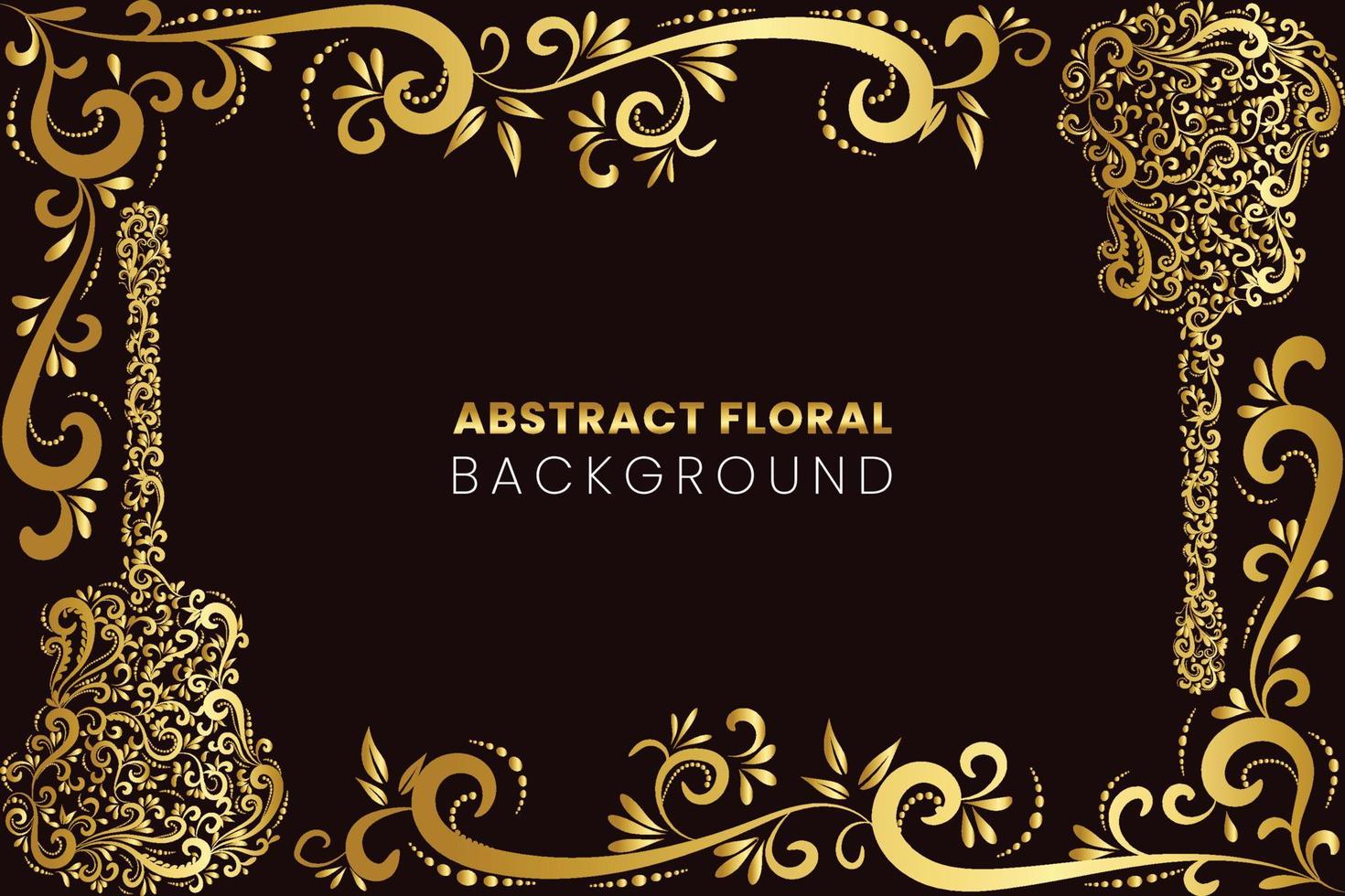 hand drawn creative style guitar and flower art background vector