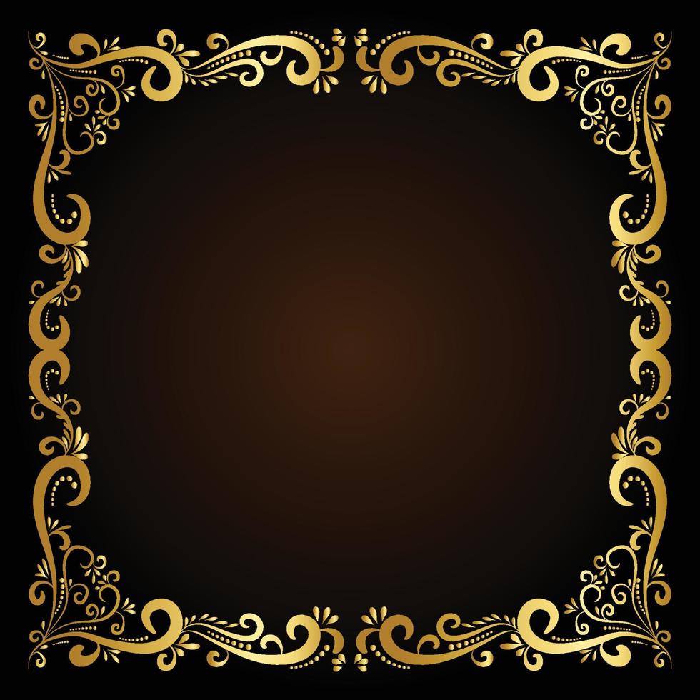 border frame gold creative design vector