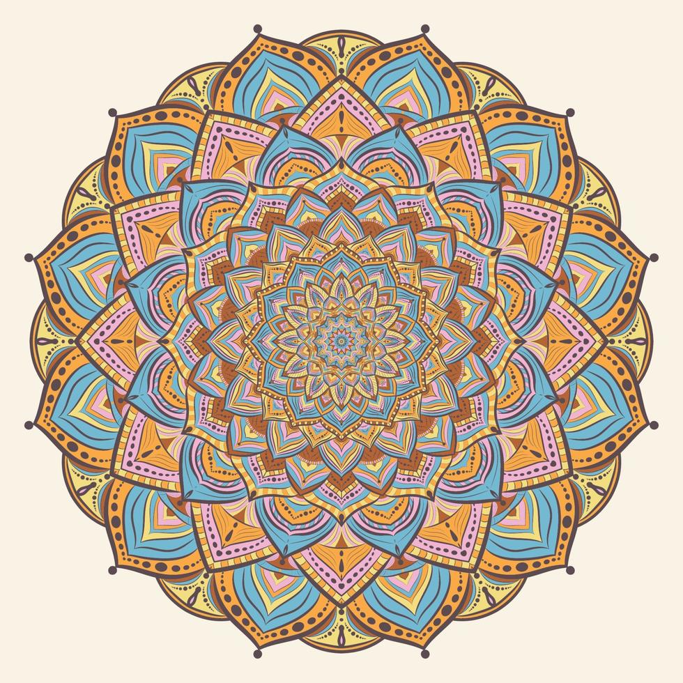 mandala arte abstracto vintage ornamento árabe colores vector