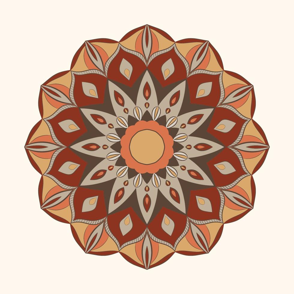 mandala retro design color vector